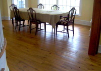 White Oak flooring, remilled from log house and barn timbers.